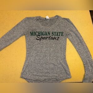 Gray Michigan State Spartans Long Sleeve Shirt